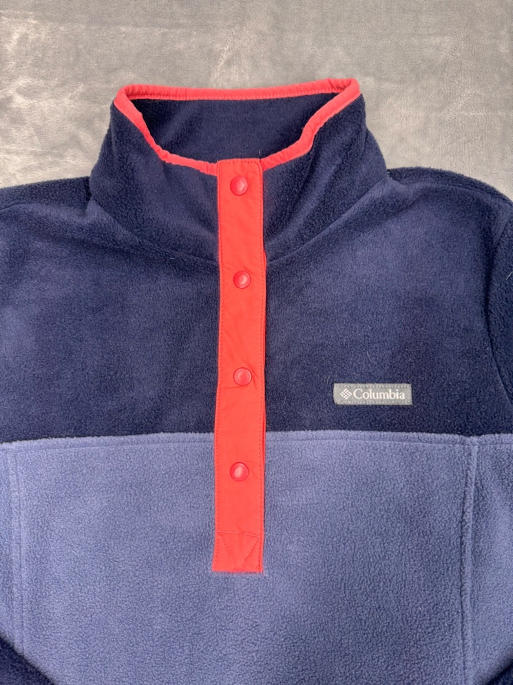 Columbia Women's Navy and salmon Fleece pullover - Picture 3 of 6